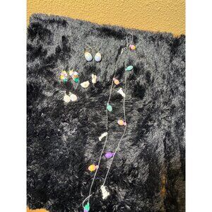 Easter-Themed Earrings & Necklace Set With Bunny & Egg Charms Colorful Handcraft